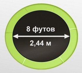 ARLAND Батут 8FT с внутренней страховочной сеткой и лестницей (Light green)