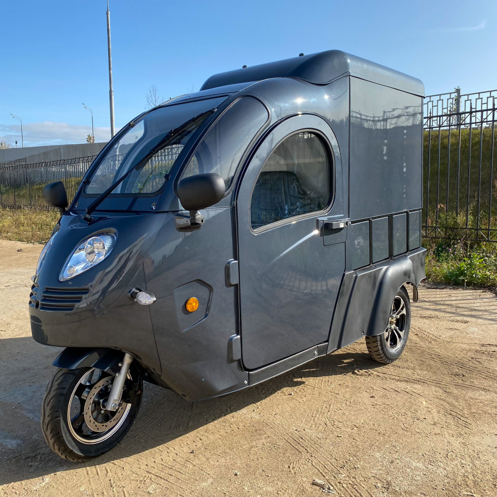 Трицикл грузовой GreenCamel Тендер E1200 (72V 2500W) кабина, BOX, понижающая