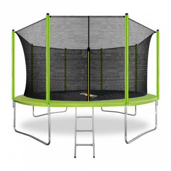 ARLAND Батут 14FT с внутренней страховочной сеткой и лестницей (Light green)