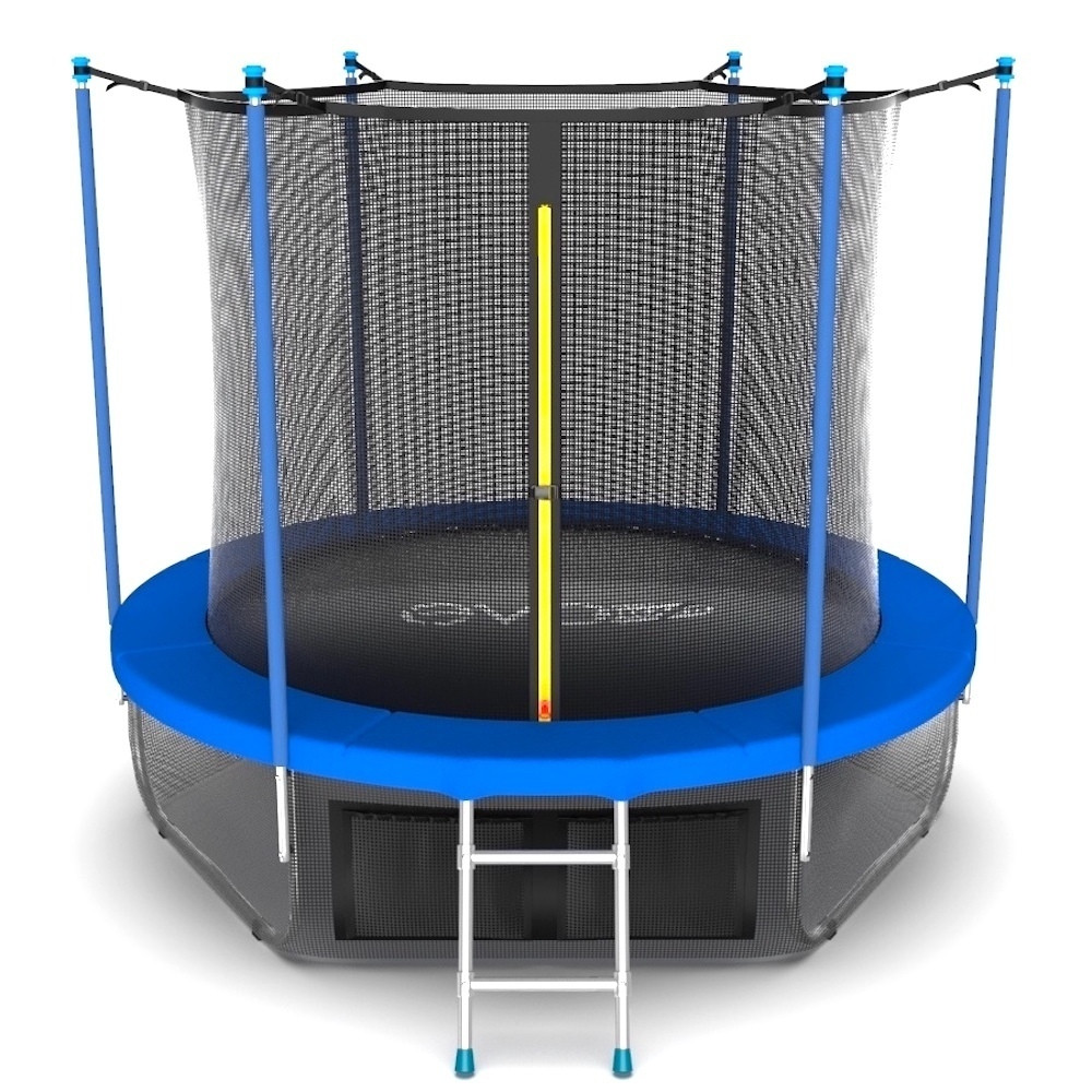 EVO JUMP Internal 12ft (Sky). Батут с внутренней сеткой и лестницей, диаметр 12ft (синий) + нижняя сеть