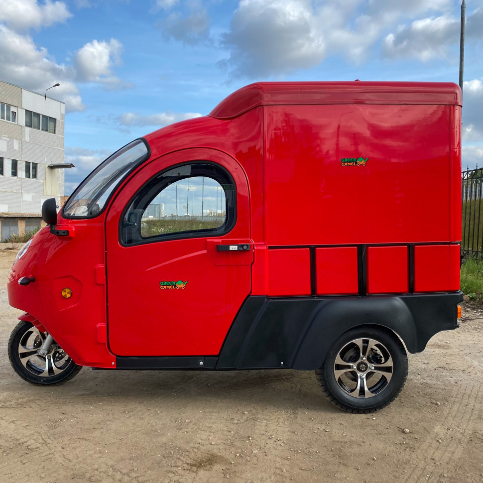 Трицикл грузовой GreenCamel Тендер E1200 (72V 2500W) кабина, BOX, понижающая