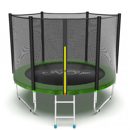 EVO JUMP External 8ft (Green) Батут с внешней сеткой и лестницей, диаметр 8ft (зеленый)