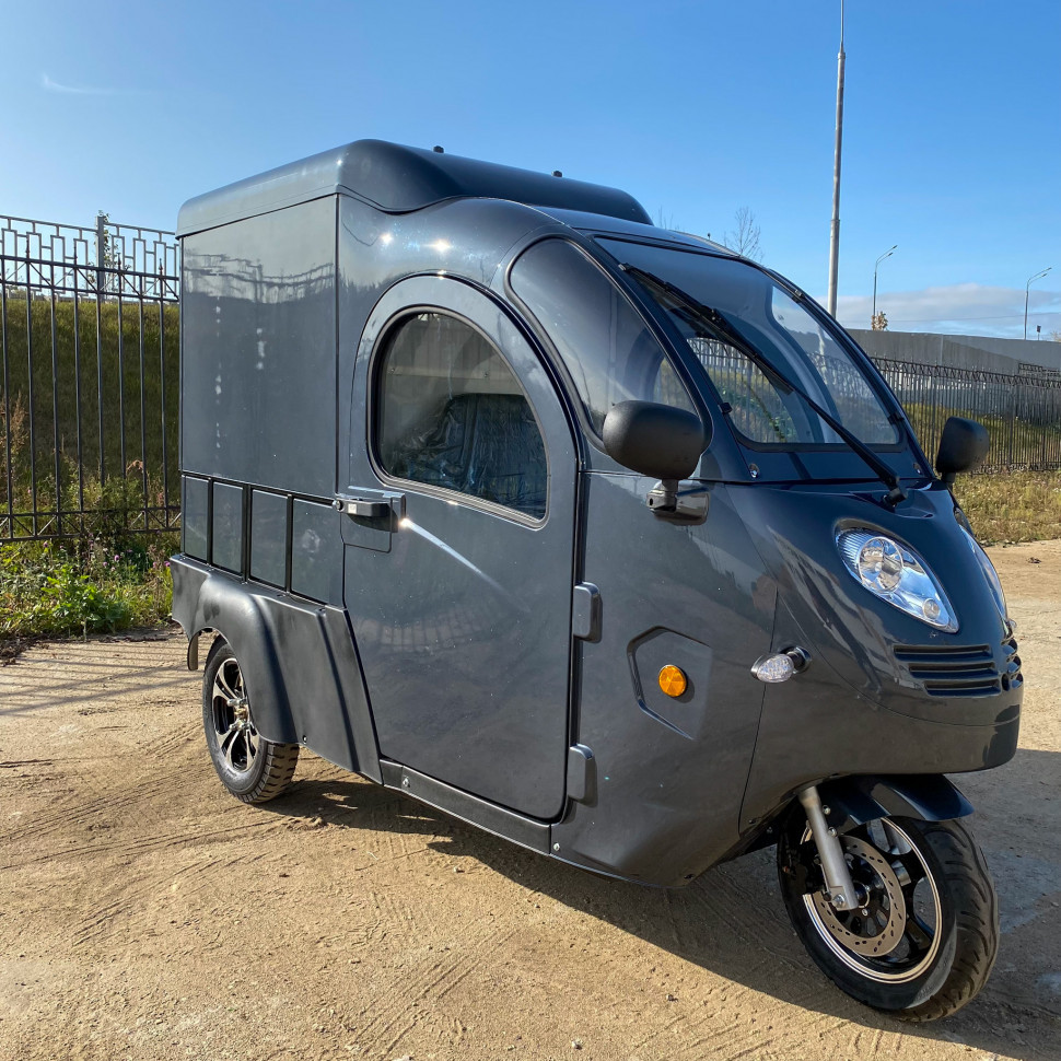 Трицикл грузовой GreenCamel Тендер E1200 (72V 2500W) кабина, BOX, понижающая
