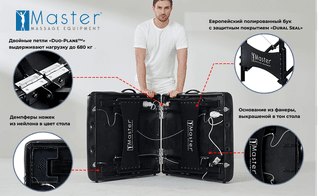 Массажный стол складной Master Galaxy TT, с подогревом